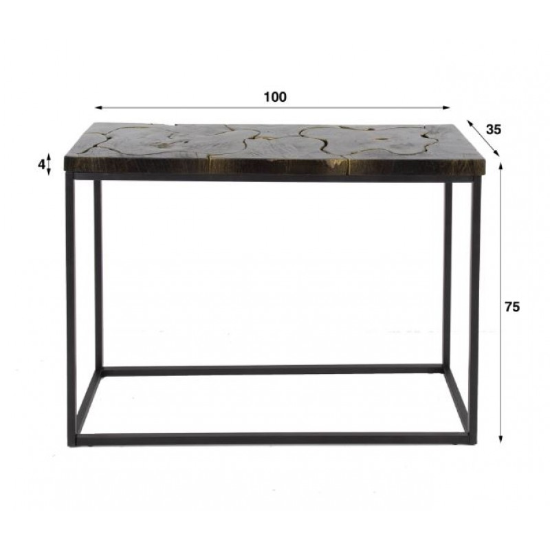 ZI Kimber Console Table Black Gold